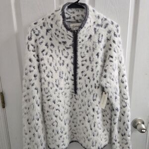 Anthropologie Cindy Eyelash zip pullover sweater Size Large